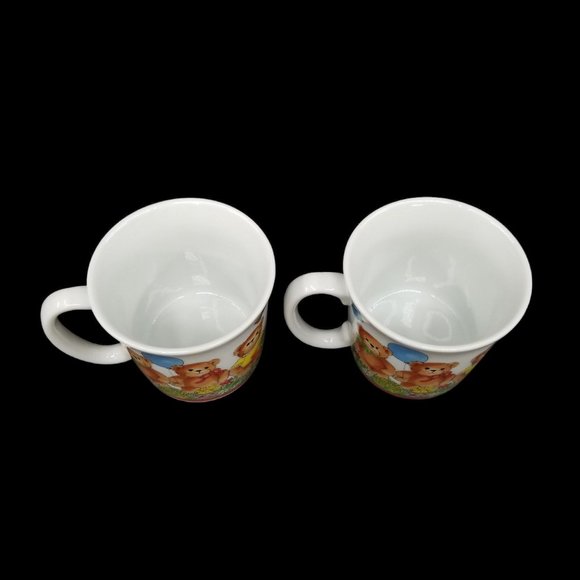 Vtg Lucy Rigg Lucy and Me Bear Plates with 2 Coffee Cups Mugs Made in Italy - Picture 13 of 13